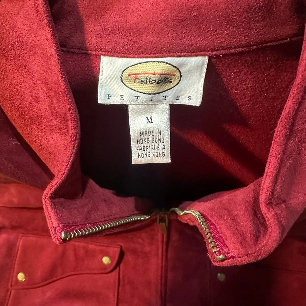 Talbots Vintage Cozy Burgundy Zip-Up Vest Size M 🦄 - Picture 2 of 5